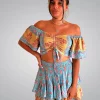 french girlie skirt top set flower print 750k