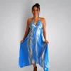 lola backless maxi dress tie dye blue s m l 1.100 mil