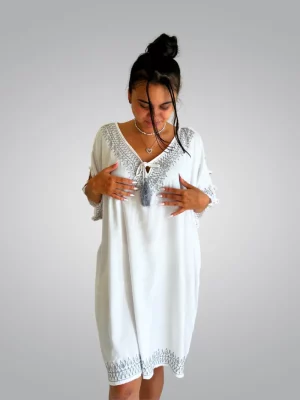 morrocan kaftan dress white one size 695k