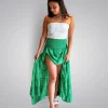 sweetheart maxi skirt green one size s m l 850k