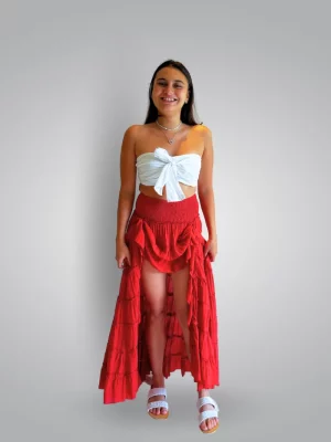 sweetheart maxi skirt red s m l 850kk